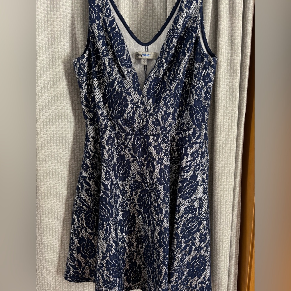 Elegant Navy Lace Dress